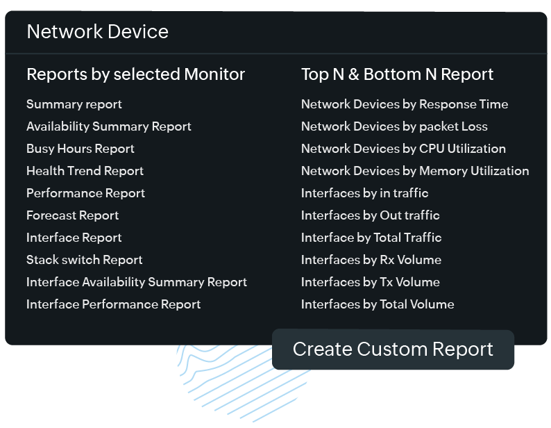 Customizable reports