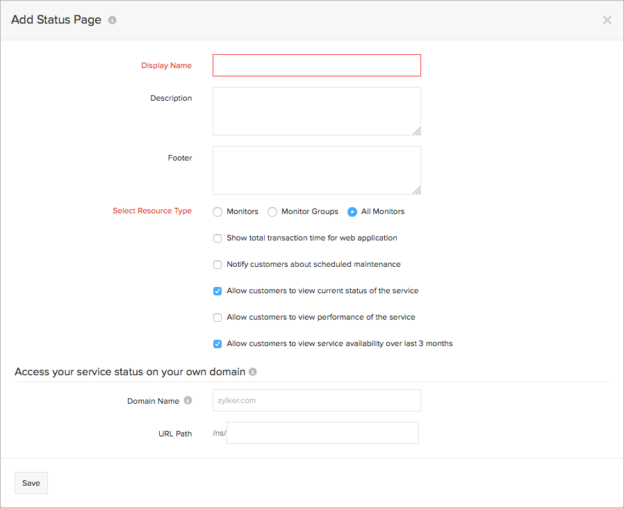 Customize Your Status Page