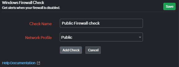 Windows Firewall check