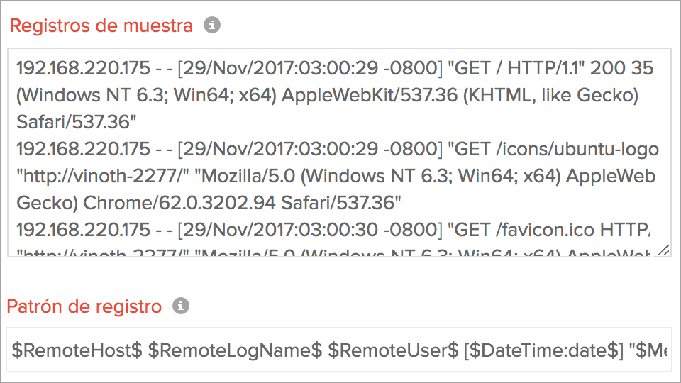 Field Split of Apache webserver logs