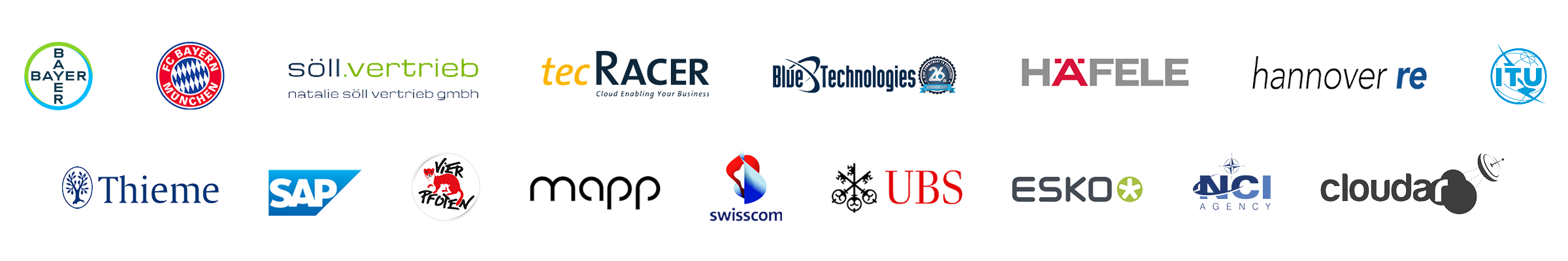 Brand logos of our various customers