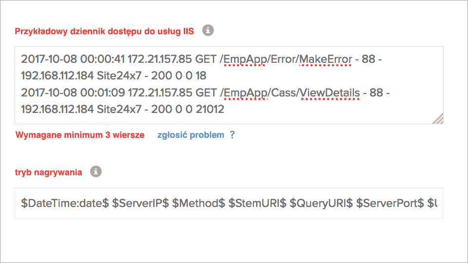 Field Split of IIS Logs