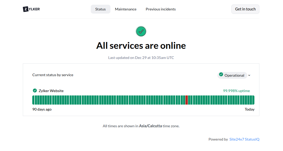 All services are online
